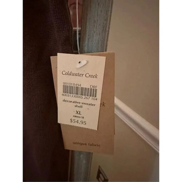 Coldwater Creek Decorative Sweater Shell Size XL Brown NWT‎ - Picture 3 of 6